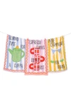 Tiramisu Convivial Beverage Cotton Kitchen Towel Set In Multi