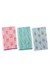 Tiramisu Summer Floral Stripe Kitchen Towel Set In Multi