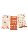 Tiramisu 3-piece Kitchen Towel Set In Orange