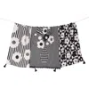 Tiramisu Modern Graphic Floral Kitchen Towel Set In Black