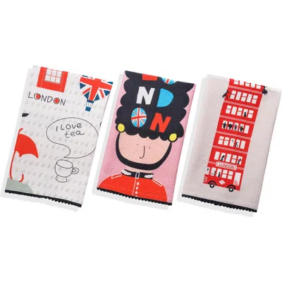 Tiramisu London Calling Kitchen Towel Set In Multi