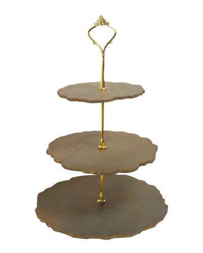 Tiramisu 3-tier Resin Dessert Stand In Green