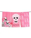 Tiramisu 3pc Pink & Spooky Artisan Kitchen Tea Towel Set In Pink