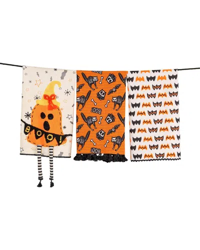 Tiramisu 3pc Spooky Sweet Treats Artisan Kitchen Tea Towel Set In Multi