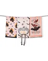 Tiramisu 3pc Wicked Whimsy Artisan Kitchen Tea Towel Set In Multi