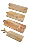 Tiramisu 4-piece Wood Charcuterie Board Set In Brown