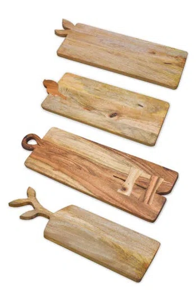Tiramisu 4-piece Wood Charcuterie Board Set In Brown