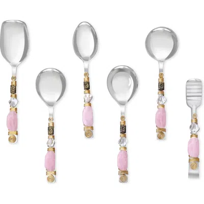 Tiramisu 6-piece Serving Spoons In Pink