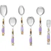 Tiramisu 6-piece Serving Spoons In Purple