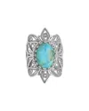 Tiramisu .925 Sterling Silver 4.57 Ct. Tw. Blue Mohave Turquoise Ring