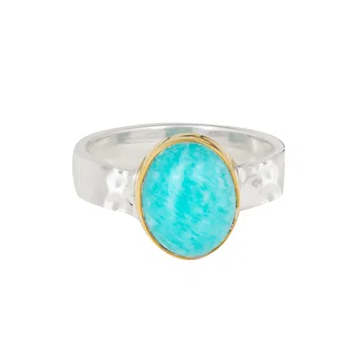 Tiramisu 925 Sterling Silver Amazonite Solitaire Ring