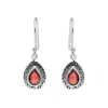 Tiramisu 925 Sterling Silver Garnet Dangle Earrings