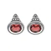 Tiramisu 925 Sterling Silver Garnet Hoop Earring