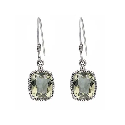 Tiramisu 925 Sterling Silver Green Amethyst Gemstone Earrings