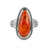 Tiramisu 925 Sterling Silver Orange Mohave Turquoise Statement Ring
