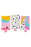 Tiramisu Abstract Pop Art Set Of 3 Kitchen Towels In Multi