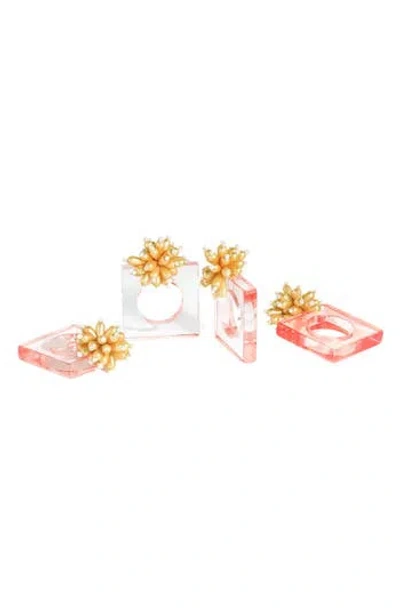 Tiramisu Acrylic Set Of 4 Napkin Rings In Pink