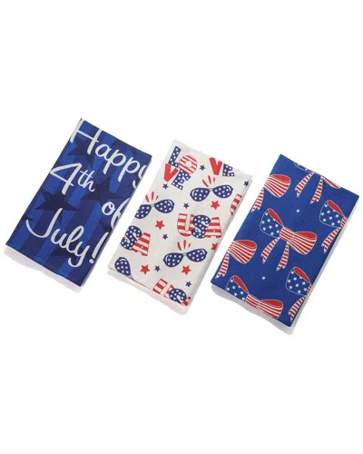 Tiramisu All-american Style Kitchen Towel Set In Blue