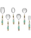 Tiramisu Aqua Oasis Serving Spoons (set Of 6) In Blue