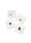 Tiramisu Set Of 4 Arcane Allure Cocktail Napkins In White