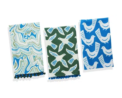 Tiramisu Artisan Bird & Marble Print Kitchen Towel Set