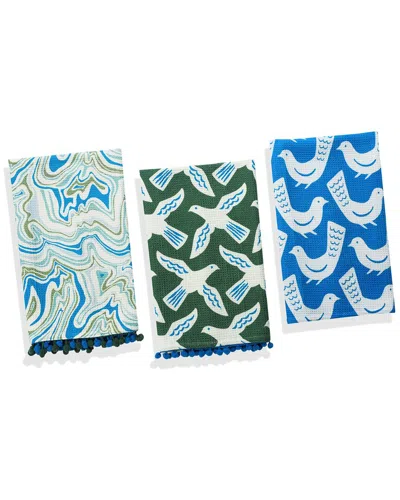 TIRAMISU TIRAMISU ARTISAN BIRD & MARBLE PRINT KITCHEN TOWEL SET