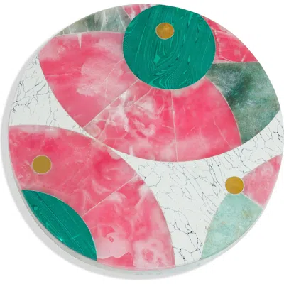Tiramisu Aurora Splendor Marble Platter In White Multi