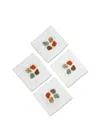 Tiramisu Set Of 4 Autumn Color Palette Cocktail Napkins In White