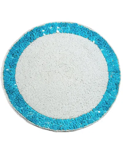 Tiramisu Azure Halo Beaded Placemat In Blue