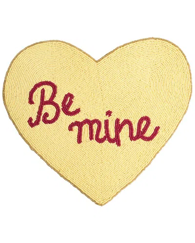 Tiramisu Be Mine Beaded Heart Placemat In Yellow