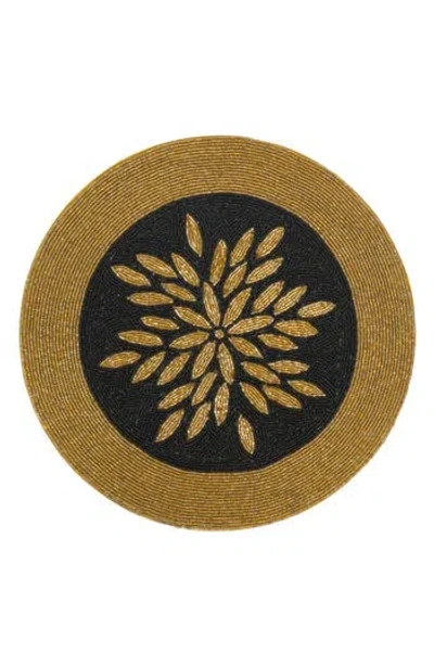 Tiramisu Beaded Placemat In Black/gold