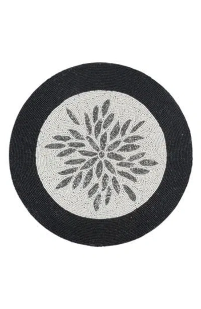 Tiramisu Beaded Placemat In Ivory/black