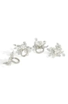 Tiramisu Belle Faux Pearl Set Of 4 Napkin Rings In Silver