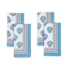 Tiramisu Blue Blooms Block Print Cotton Napkins