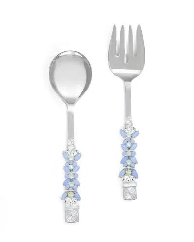Tiramisu Blue Sparks Salad Server Set