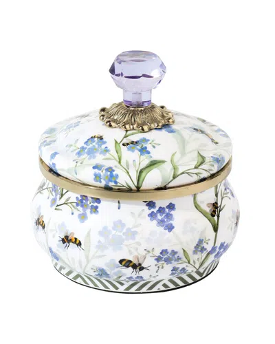 Tiramisu Bluebell Garden Decorative Storage Pot With Lid In White
