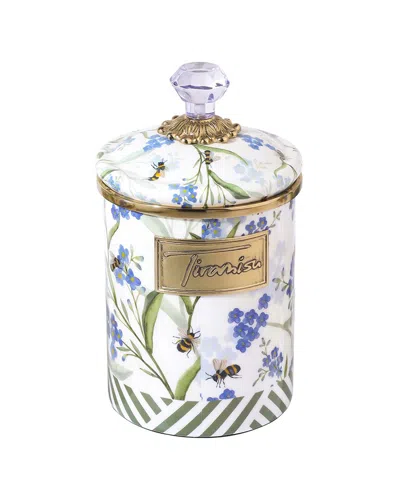 Tiramisu Bluebell Garden Medium Decorative Kitchen Canister In White