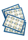 Tiramisu Bluebird Blooms Block Print Cotton Placemats
