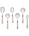 Tiramisu Blushed Serving Spoons (set Of 6) In Pink
