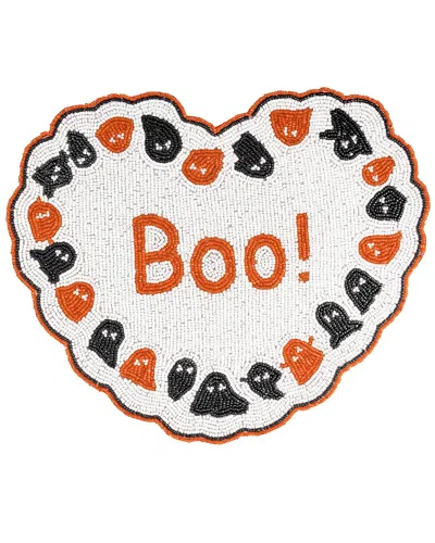 Tiramisu Boo Heart Beaded Halloween Placemat In Multi