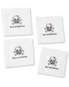 Tiramisu Boo-ze & Bones Cocktail Napkins Set In White