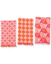 Tiramisu Bright Geometric Pom-pom Towel Set In Multi