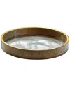 Tiramisu Brown Resin Round Serving Tray In Brown