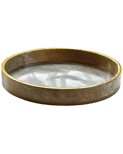 Tiramisu Brown Resin Round Serving Tray