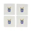 Tiramisu Bubbly Bliss Embroidered Cocktail Napkins In White