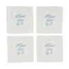 Tiramisu Bye-bye At Nine Embroidered Cocktail Napkins In White