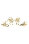 Tiramisu Cascade Set Of 4 Napkin Rings In Gold/silver