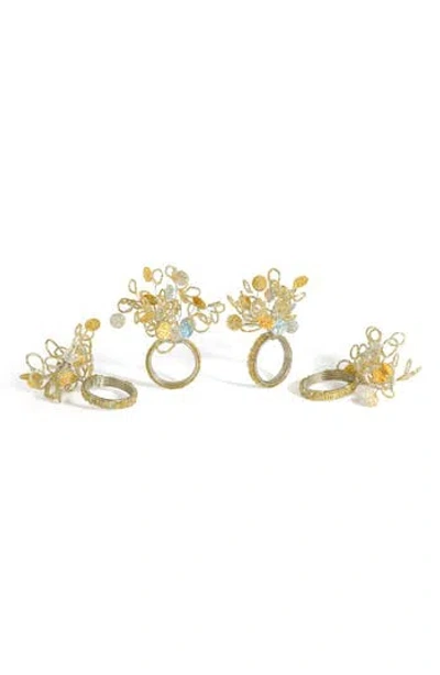 Tiramisu Cascade Set Of 4 Napkin Rings In Gold