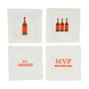 Tiramisu Set Of 4 Embroidered Coasters In White