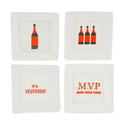 TIRAMISU CHAMPAGNE SOIRÉE EMBROIDERED COCKTAIL NAPKINS
